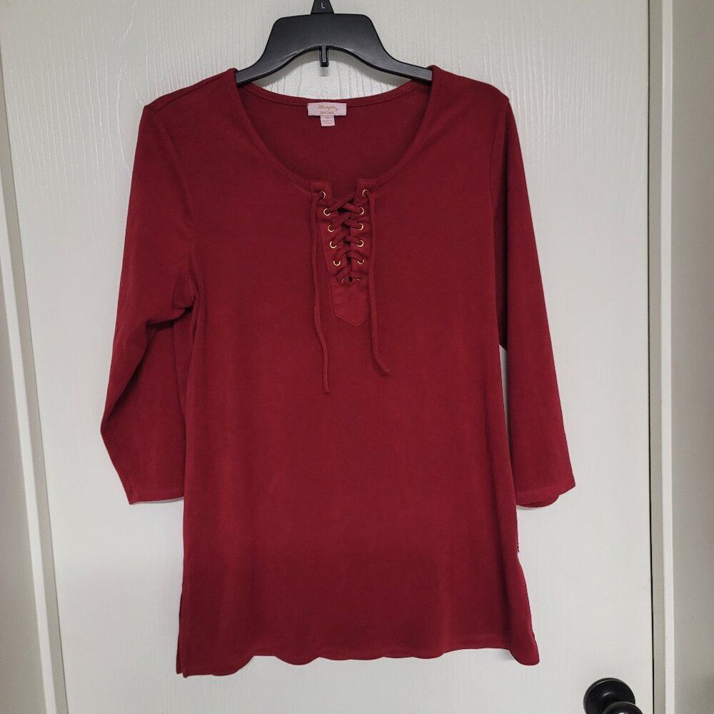 ⭐️ Womens suede feeling Wrangler 3/4 sleeve shirt - size m